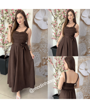 Vestido Anny Marrom